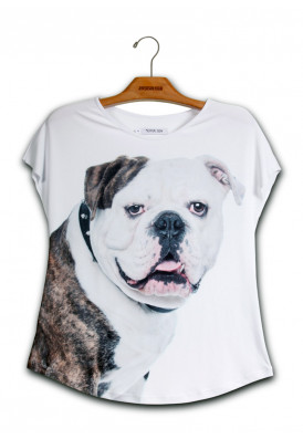 Camiseta Premium Evasê Bulldog Inglês 