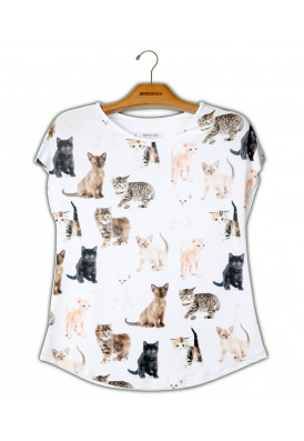 Camiseta Premium Evasê Gatos