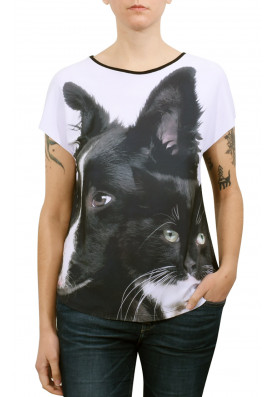 Camiseta Premium Evasê Cão e Gato SRD